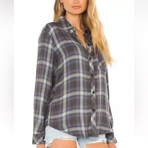 EUC Rails 'Hunter' Button Up Blouse (Mint Ash Blue Gray) - SMALL - Retail $158